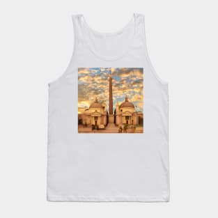 Stylized Piazza del Popolo Rome Italy Tank Top